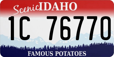 ID license plate 1C7677O