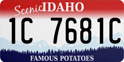 ID license plate 1C7681C