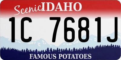 ID license plate 1C7681J