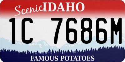 ID license plate 1C7686M