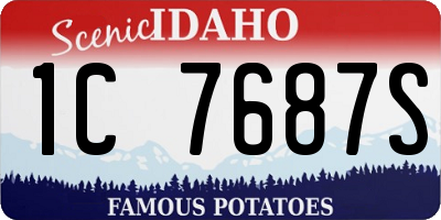 ID license plate 1C7687S