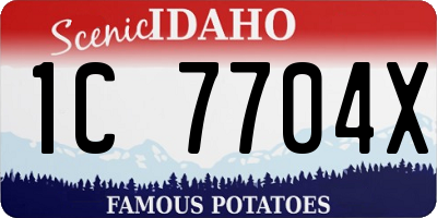 ID license plate 1C7704X