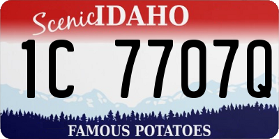 ID license plate 1C7707Q