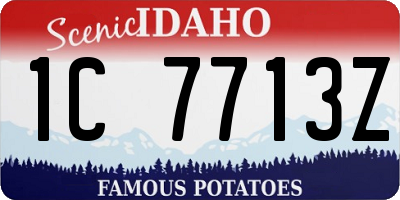ID license plate 1C7713Z