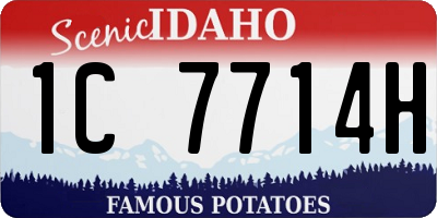 ID license plate 1C7714H