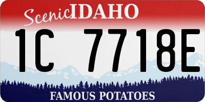 ID license plate 1C7718E