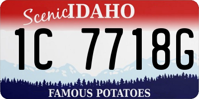 ID license plate 1C7718G