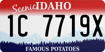 ID license plate 1C7719X