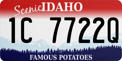 ID license plate 1C7722Q
