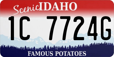 ID license plate 1C7724G