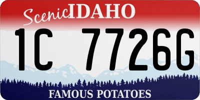 ID license plate 1C7726G