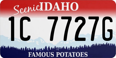 ID license plate 1C7727G