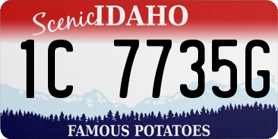 ID license plate 1C7735G