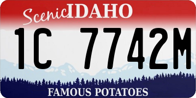 ID license plate 1C7742M