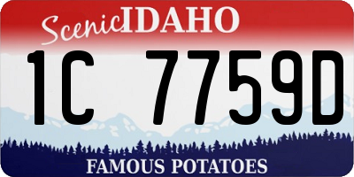 ID license plate 1C7759D
