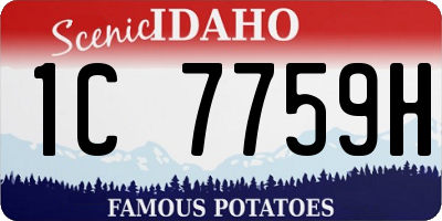 ID license plate 1C7759H