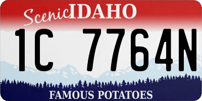 ID license plate 1C7764N