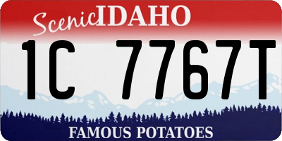 ID license plate 1C7767T