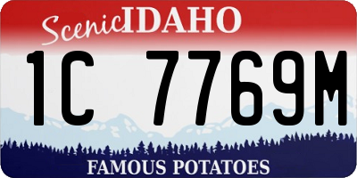 ID license plate 1C7769M