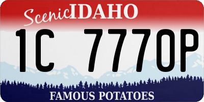 ID license plate 1C7770P