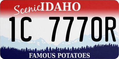 ID license plate 1C7770R