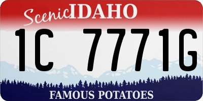 ID license plate 1C7771G