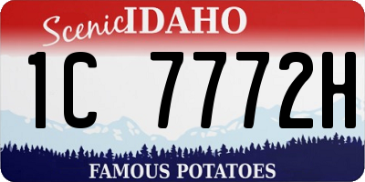 ID license plate 1C7772H