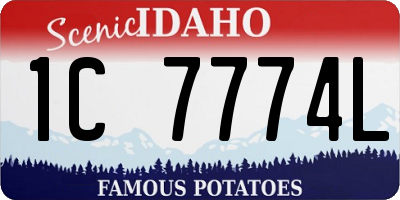 ID license plate 1C7774L