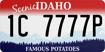 ID license plate 1C7777P