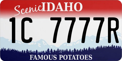 ID license plate 1C7777R