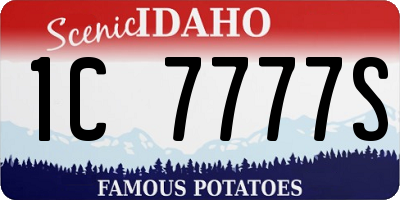 ID license plate 1C7777S