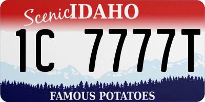 ID license plate 1C7777T
