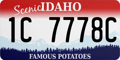 ID license plate 1C7778C