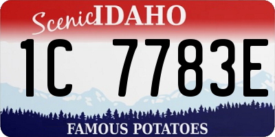 ID license plate 1C7783E