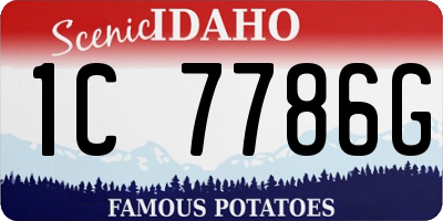 ID license plate 1C7786G