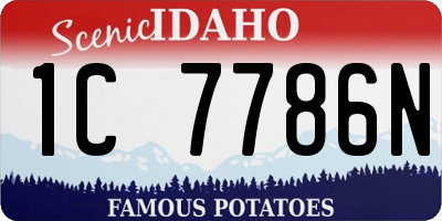 ID license plate 1C7786N