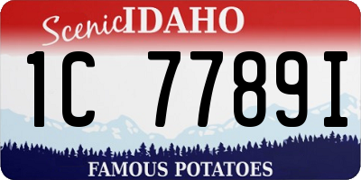 ID license plate 1C7789I