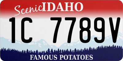 ID license plate 1C7789V
