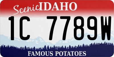 ID license plate 1C7789W
