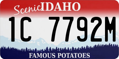 ID license plate 1C7792M