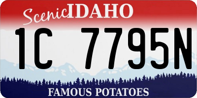 ID license plate 1C7795N