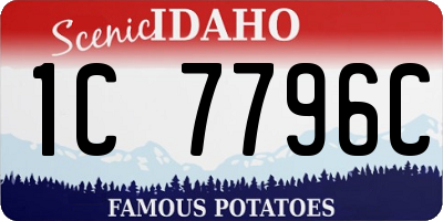 ID license plate 1C7796C