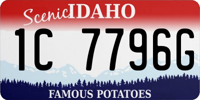 ID license plate 1C7796G