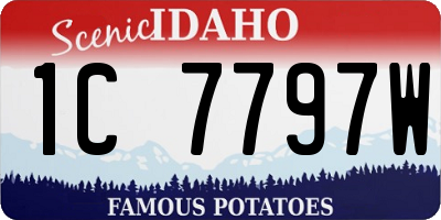 ID license plate 1C7797W