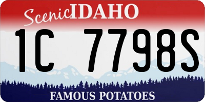 ID license plate 1C7798S
