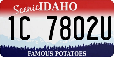 ID license plate 1C7802U