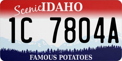 ID license plate 1C7804A