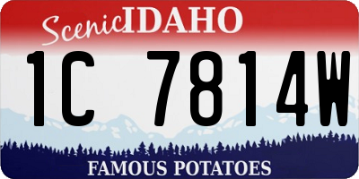 ID license plate 1C7814W