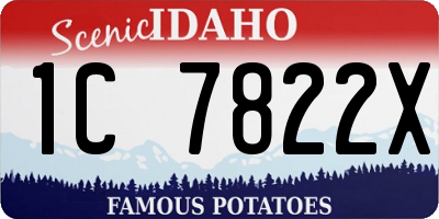 ID license plate 1C7822X