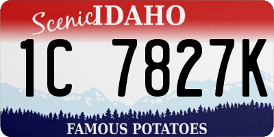 ID license plate 1C7827K